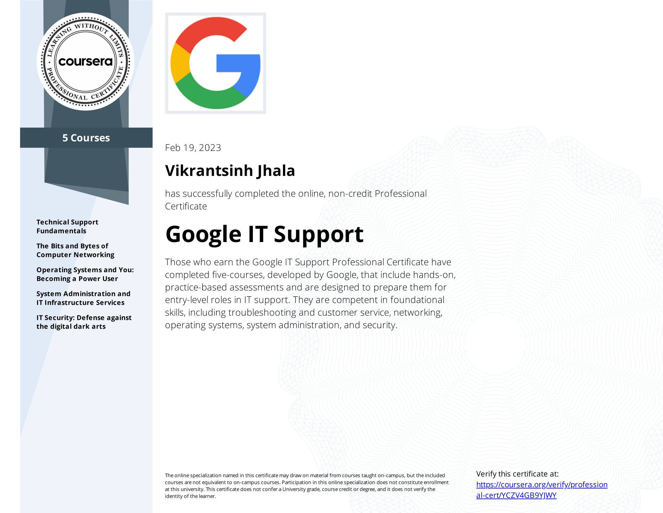 GOOGLE TECHNICAL SUPPORT PROFESSIONAL CERTIFICATE - My Tech Blog